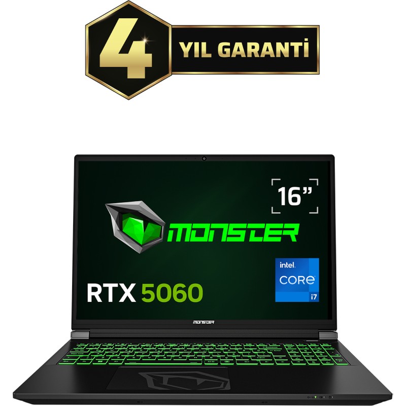 Monster Tulpar T6 V3.3.4 Oyun Bilgisayarı 16 GB RAM 1 TB SSD 165 Hz 16" FHD+ Intel Core i7 13700HX - En Uygun Fiyatlarla Piinti'de