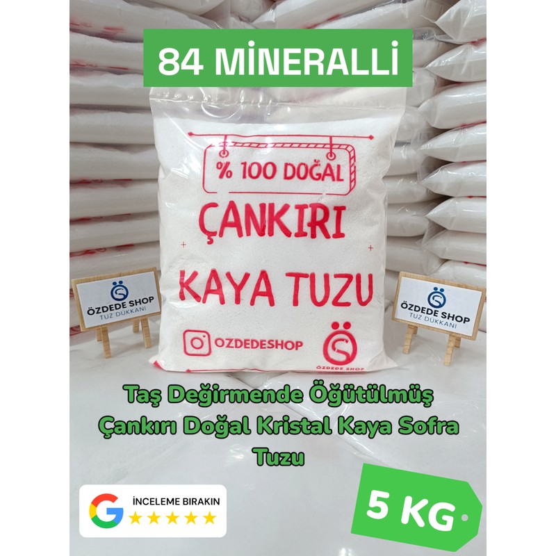 DURMİTTA Taş Değirmende Öğütülmüş Çankırı Doğal Kristal Kaya Sofra Tuzu 5 kg