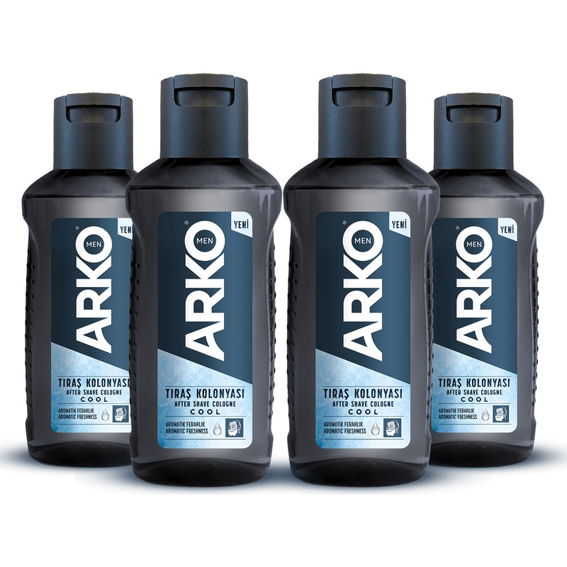 Arko Men Cool Erkek Tıraş Kolonyası 4X255 ml Ferahlatıcı Koku ile Tıraş Sonrası Kullanım