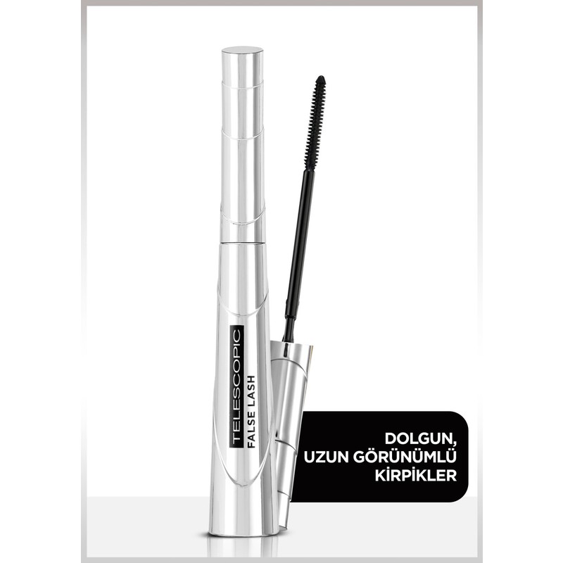 L'Oréal Paris ''False'' Lash Telescopic Fiber Siyah Maskara Hacim Verici Uzatma Etkili Büyük Boy