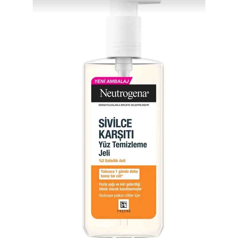 Neutrogena Sivilce Karşıtı Yüz Temizleme Jeli 200ML Tüm Cilt Tipleri İçin Salisilik Asit İçerir