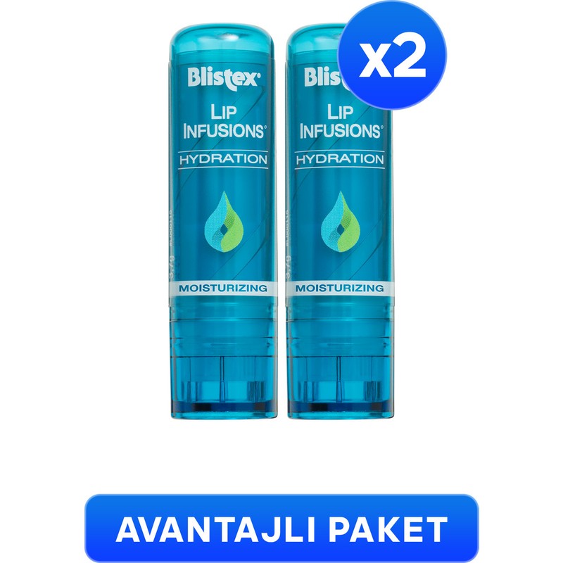 Blistex Uzun Süreli Nemlendirici Dudak Bakımı 3,7g X2 Güneş Koruma Faktörü SPF 10 ile Bakım