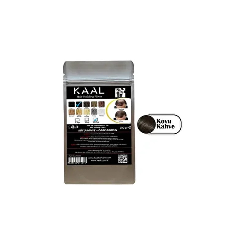 Sevich Kaal Toppik 100 gr Koyu Kahve ( Dark Brown ) Amonyaksız Saç Tozu Keratin İçerikli Geçici Etki