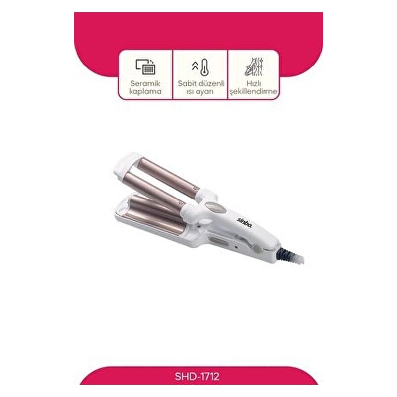 Sinbo SHD-1712 16 mm Süper Hızlı Su Dalgası Maşası Seramik Malzeme ile Etkili Şekillendirme