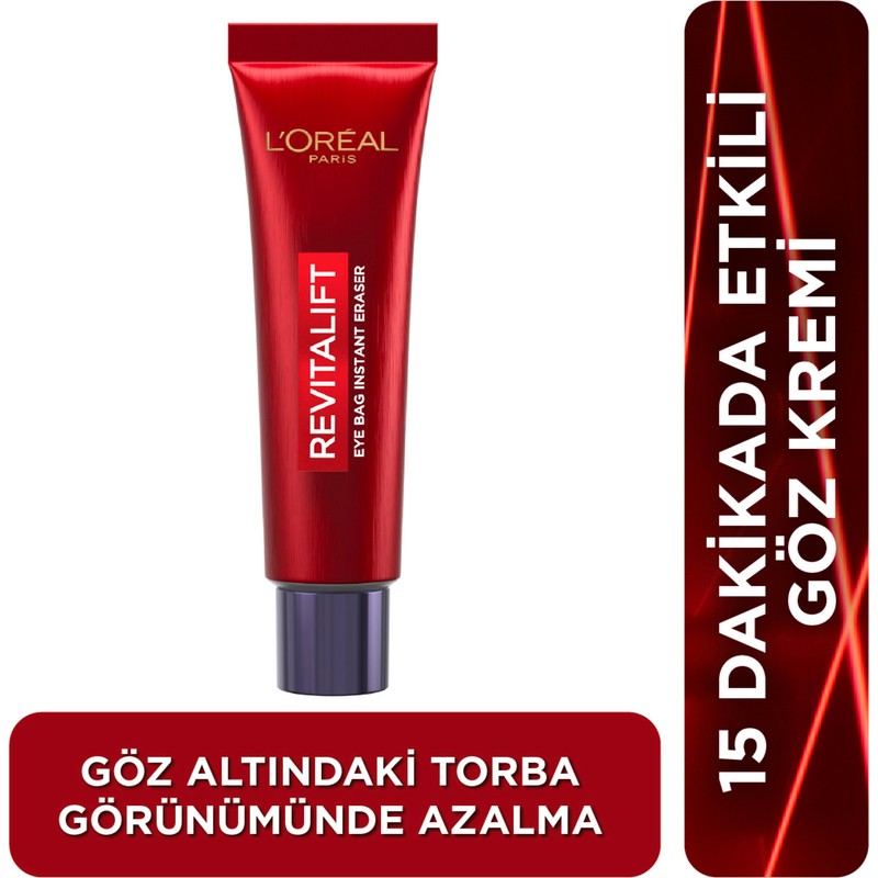 L'Oréal Paris Revitalift Lazer Eyebag Instant Eraser Göz Altı Torba Görünümüne Karşı Etkili Göz Kremi 15ML