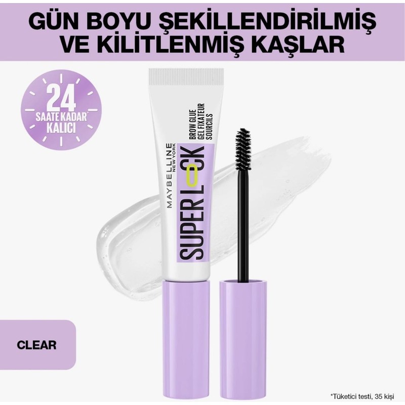Myb Maybelline New York Super Lock Brow Glue Kaş Sabitleyici Maskara - Şeffaf
