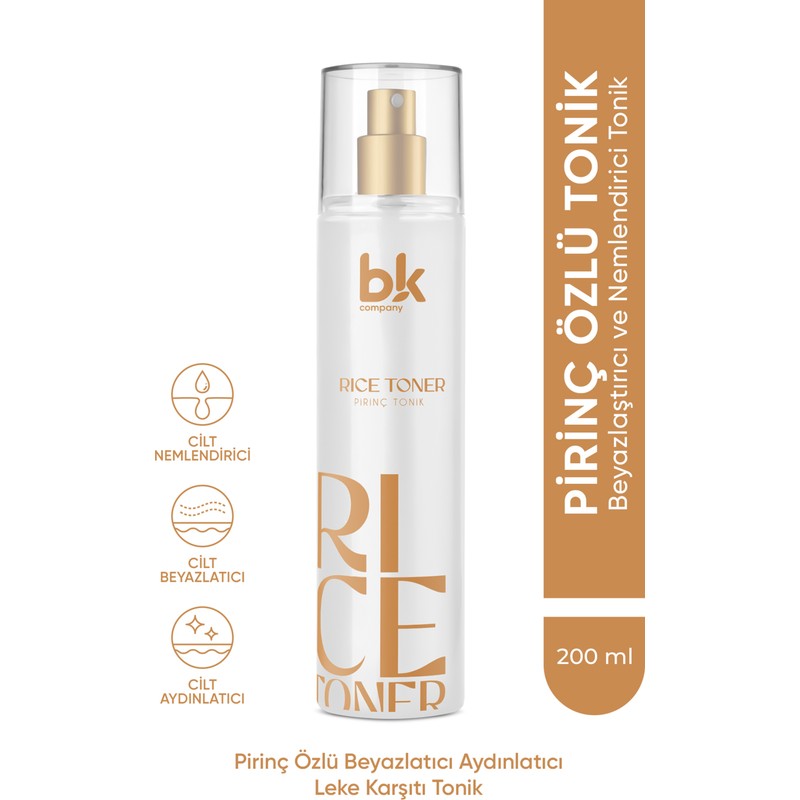 Bk Company Pirinç Özlü Beyazlatıcı Aydınlatıcı Pirinç Tonik Rice Toner 200 ml