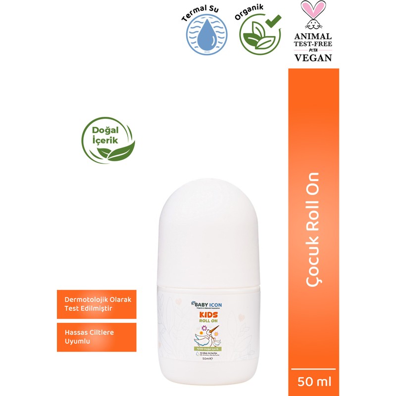 Baby Icon Çocuk Roll On Ferah Koku 50 ml Hassas Ciltler İçin Anti Alerjik Formül