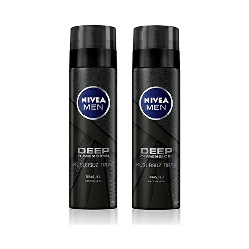 Nivea Men Deep Dimension Tıraş Jeli 200 ml x 2 Premium Kalite ile Hassas Ciltler için Özel Formül