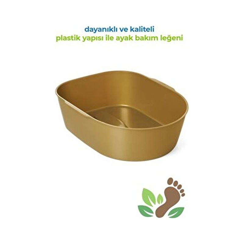 Zimpfile Pedikür Ayak Leğeni Dayanıklı Enjeksiyon Plastik Gold Renk Kaliteli Ayak Bakım Ürünü