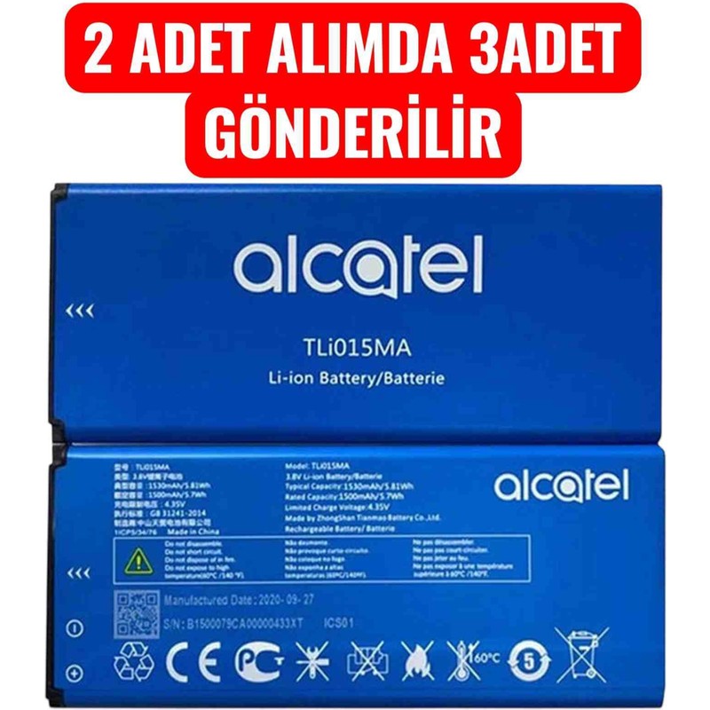 Alcatel One Touch Pixi 4 TLI015MA Batarya (2025 Üretim) Ot 4034 4034D 1530 Mah