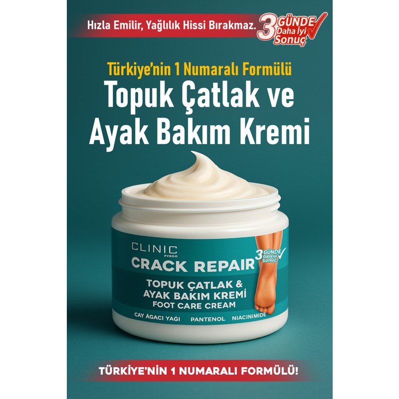 Clinic Pyroo Topuk Çatlak ve Ayak Bakım Kremi - 110ML