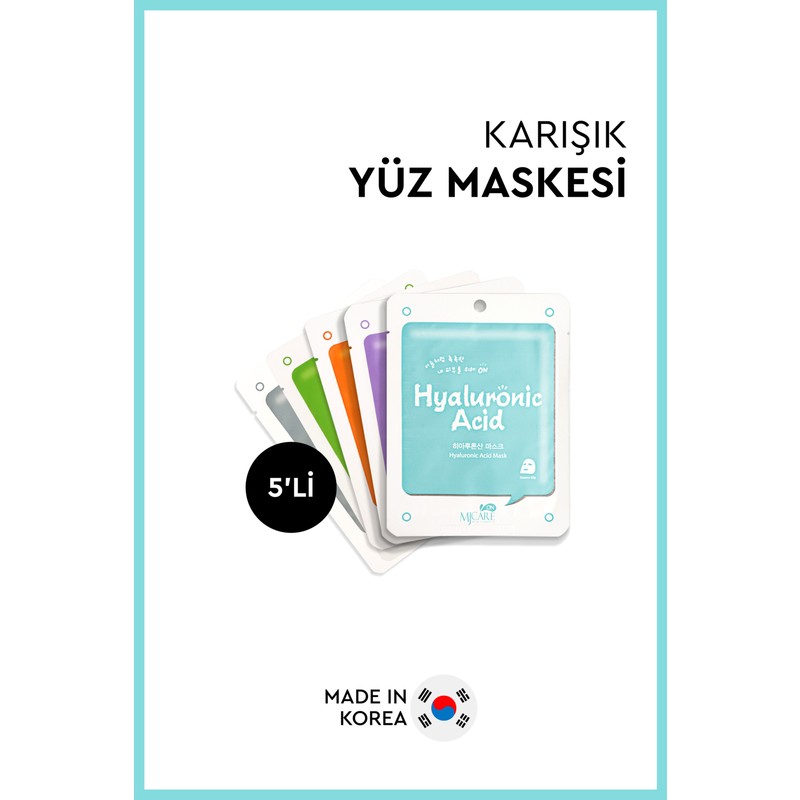 MjCare 5'li Karışık Yüz Maskesi (ASQ)