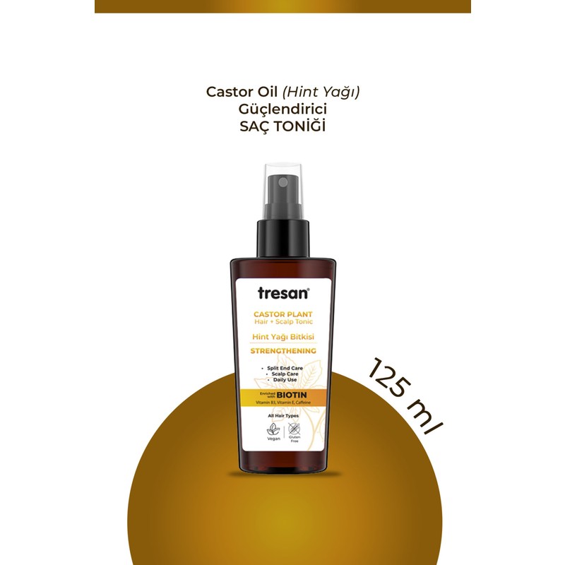 Tresan Castor Plant 125 ml Güçlendirici Saç Toniği Vegan Formda Tüm Saç Tiplerine Uygun