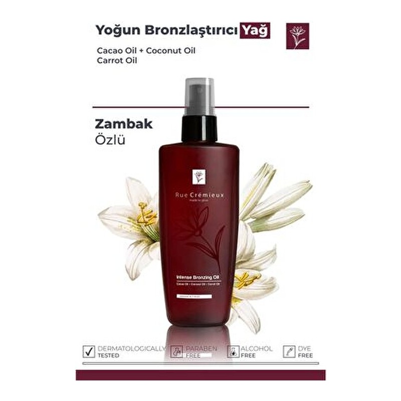 Rue Crémieux Yoğun Bronzlaştırıcı Yağ Sprey 200ML ( Kakao Yağı + Hindistan Cevizi Yağı + Havuç Yağı ) - Tk