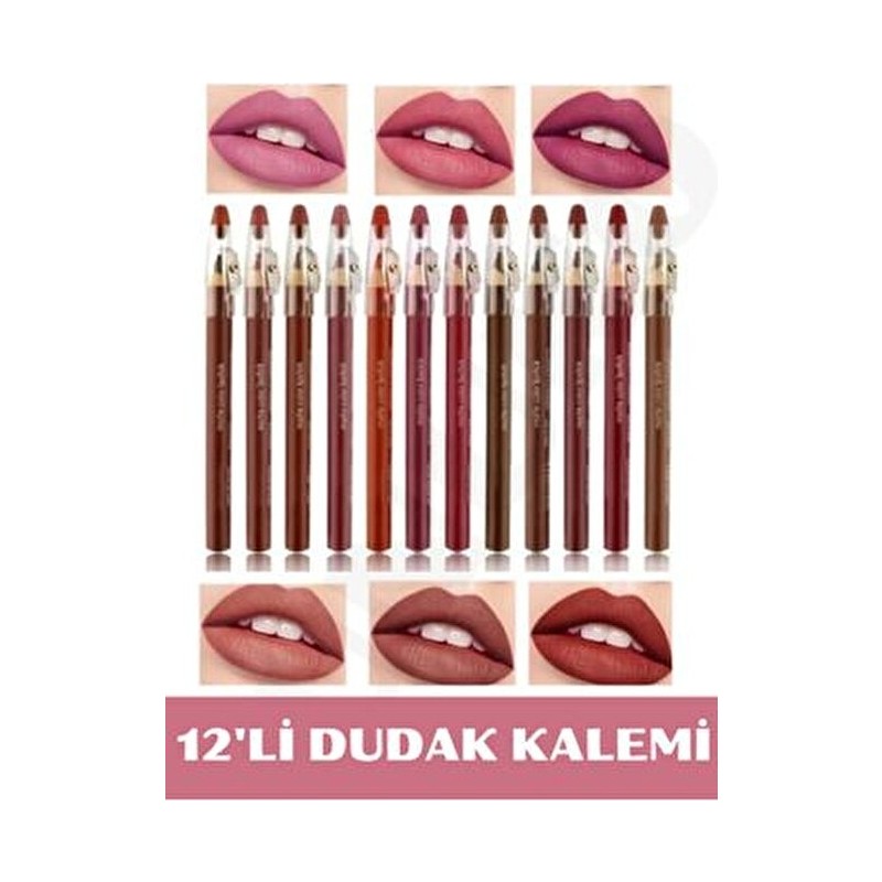 Nunuko Dudak Kalemi Matte Color Lipstick Jumbo Kalın Kalem Ruj Waterproof 12LI Set