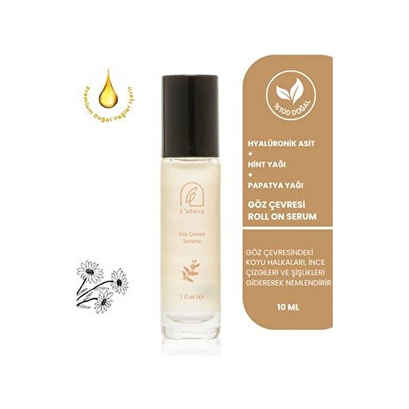 L'atuva Vegan Göz Altı Kırışıklık Şişlik Morluk Karşıtı Doğal Serum 10 ml Hyalüronik Asit İçeren Etkili Formül