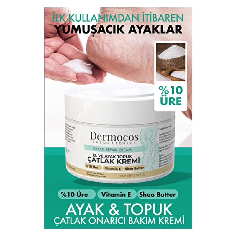 El, Ayak ve Topuk Çatlak Kremi 100ML – %10 Üre Yoğun Nemlendirici Onarıcı ve Yumuşatıcı Bakım