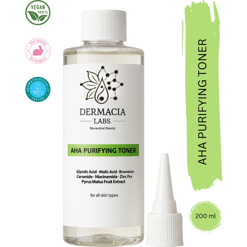 Dermacia Labs Aydınlatıcı, Leke Karşıtı, Glikolik Tonik 200 ml |Aha Arındırıcı, Gözenek Sıkılaştırıcı