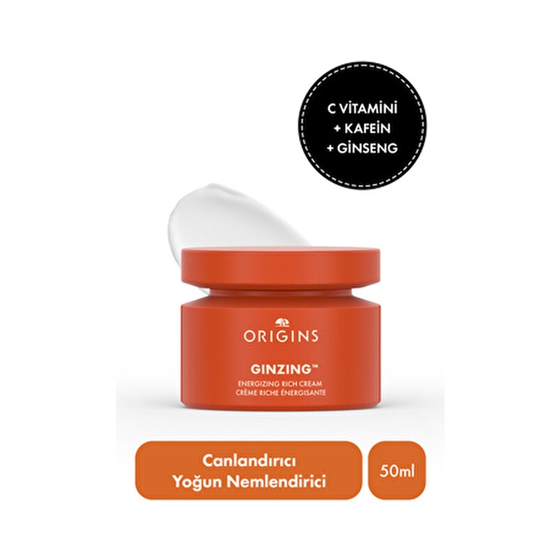 Origins Ginzing Yoğun NeMlendirici Krem 50 Ml Kafein ve Ginseng İçeren Canlandırıcı Formül