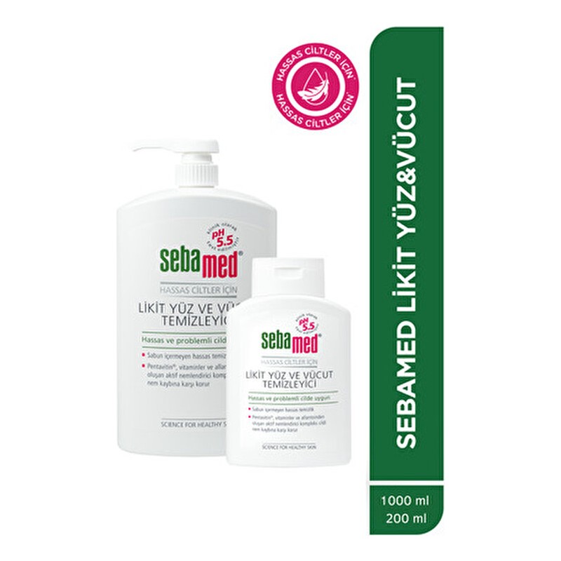 Sebamed Likit Yüz Ve Vücut Cilt Kurumasını Önleyen 1000 ml Dermatolojik Olarak Test Edilmiştir