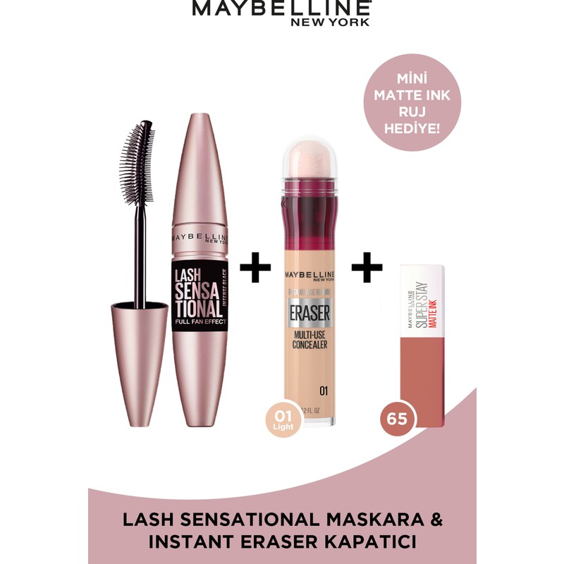 Maybelline New York Hızlı Güzellik Seti & Kalıcı Etki ile Super Stay 65 Ruj Mini Hediyeli Makyaj Ürünü