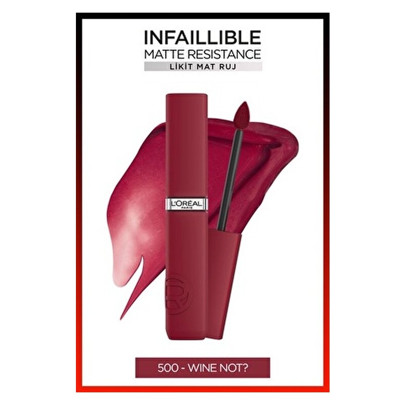 L'Oréal Paris Infaillible Matte Resistance Likit Mat Ruj - 500 Wine Not?