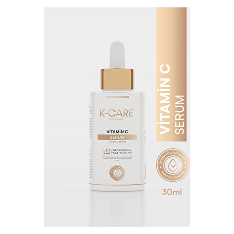 K K-CARE Cosmetics Vitamin C Serum - %12 C Vitamini %0,5 Ferulik Asit %5 Niacinamide - 30 ml