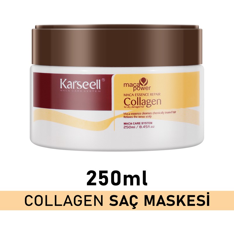 Karseell Kolajen Saç Bakım Maskesi 250 ml Onarıcı Krem Tüm Saçlar İçin Vegan Formül