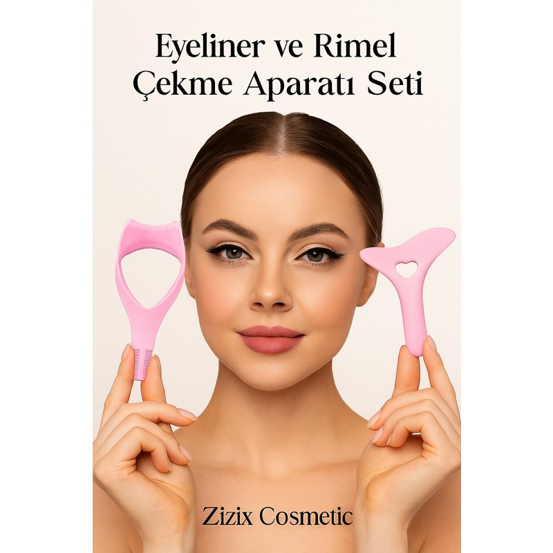 Zizix Rimel Çekme Eyeliner Çekme Aparatı Seti – Maskara Kalkanı Bulaşma Önleyici Göz Makyaj Yardımcı Seti