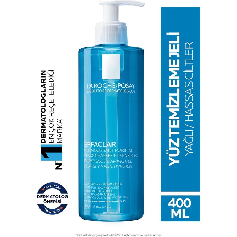 Lina La Roche Posay Effaclar Yağlı ve Akneye Eğilimli Ciltler Için Yüz Temizleme Jeli 400 ml