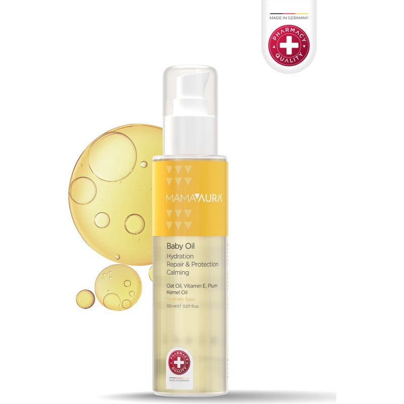 Mamaaura 150 ml Baby Oil Nemlendirici Bebek Bakım Yağı Uzun Süreli Nem Desteği Sağlar
