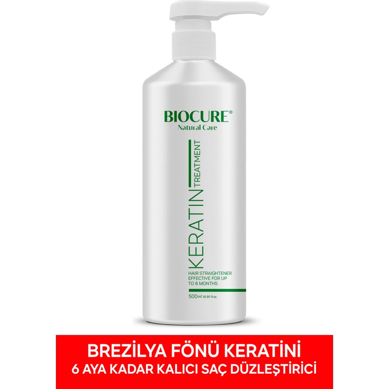Biocure 500 ml Düzleştirici Keratin Bakımı Kıvırcık Saçlar İçin Brezilya Fönü Etkisi