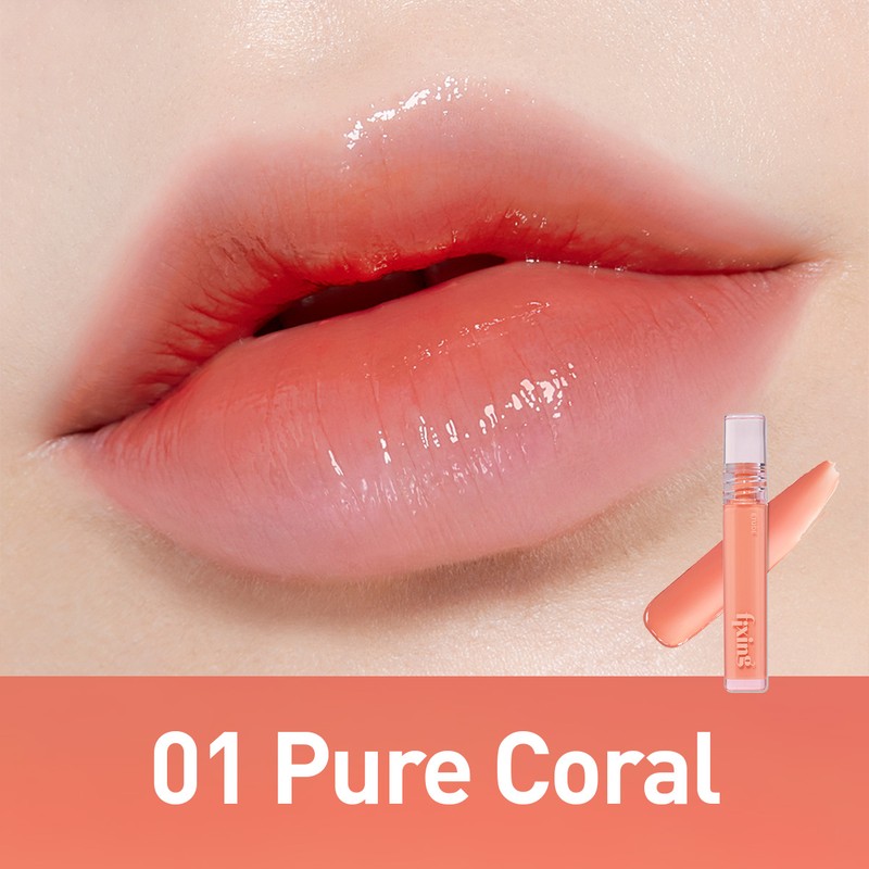 ETUDE Glow Fixing Tint / Dudakları Parlatan ve Dolgunlaştıran, Uzun Süre Kalıcı Tint - 01 Pure Coral