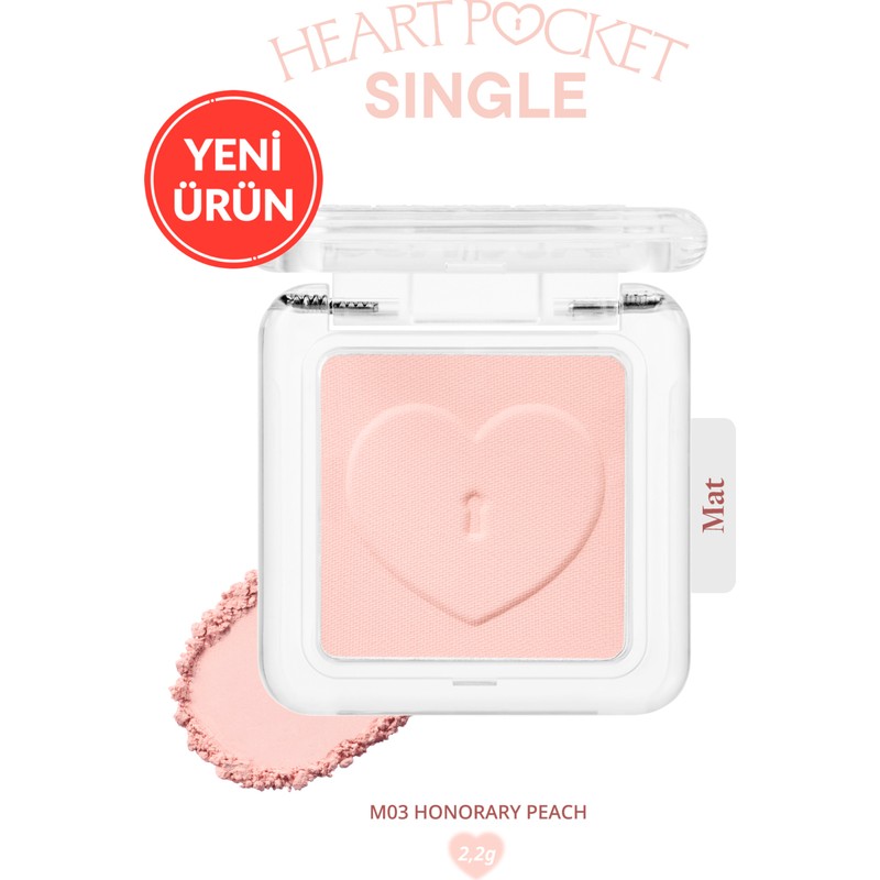 Peripera Kişiselleştirilebilir Mat Tekli Far PERIPERA Heart Pocket Single (M03 Honorary Peach)