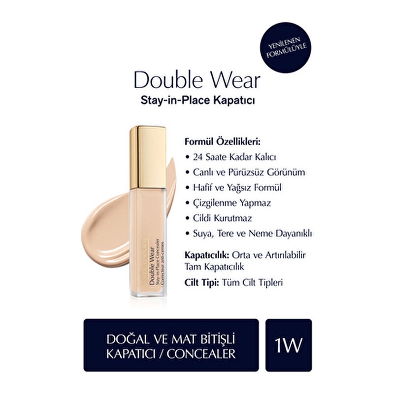 Estee Lauder Double Wear Stay In Place Kapatıcı 1W 24 Saat Kalıcılık ve Yağ Kontrolü