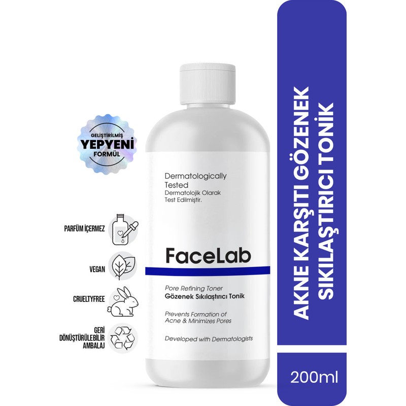 Facelab Salisilik Asit Tonik – Akne & Sivilce Karşıtı, Gözenek Sıkılaştırıcı & Arındırıcı | 200ml