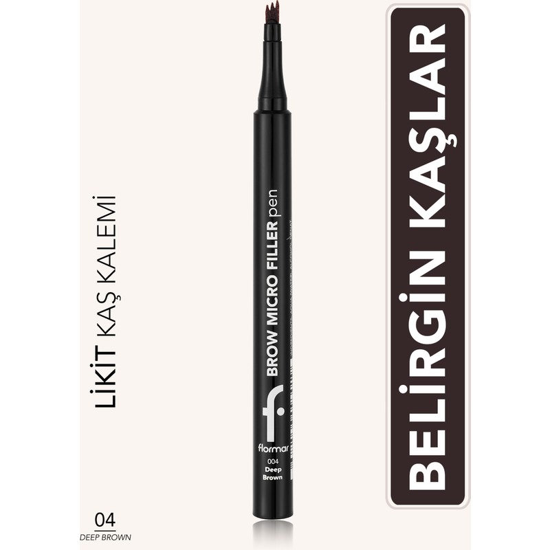 Flormar Brow Micro Filler Kaş Kalemi 004 Deep Brown Hacim ve Belirginlik Sağlayan Keçe Uçlu 8682536093040