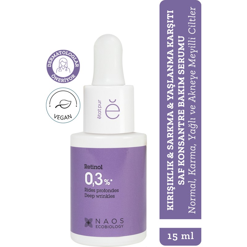 Etat Pur %0,3 Retinol İçeren Kırışıklık Karşıtı Serum 15 ml Karma Ciltler İçin Etkili Bakım