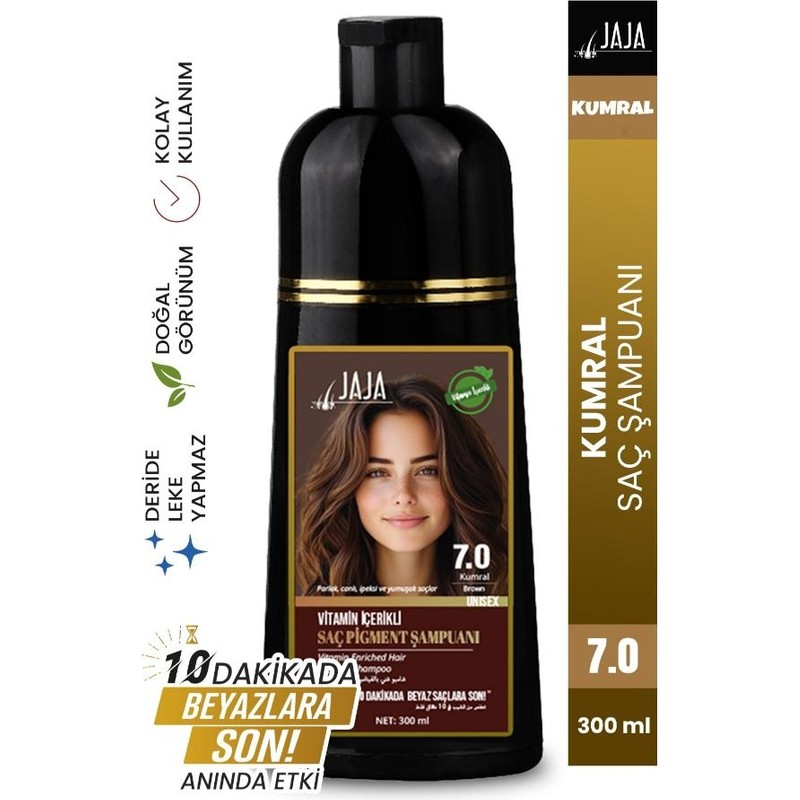 Jaja Kumral Vitamin Içerikli Saç Pigment Şampuanı Unisex 7.0 300 ml