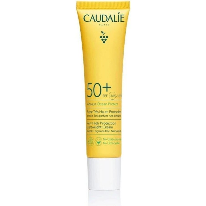 Caudalie Vinosun SPF50+ yüksek korumalı hafif güneş kremi, yüz ve vücut kullanımı için, 40 ml
