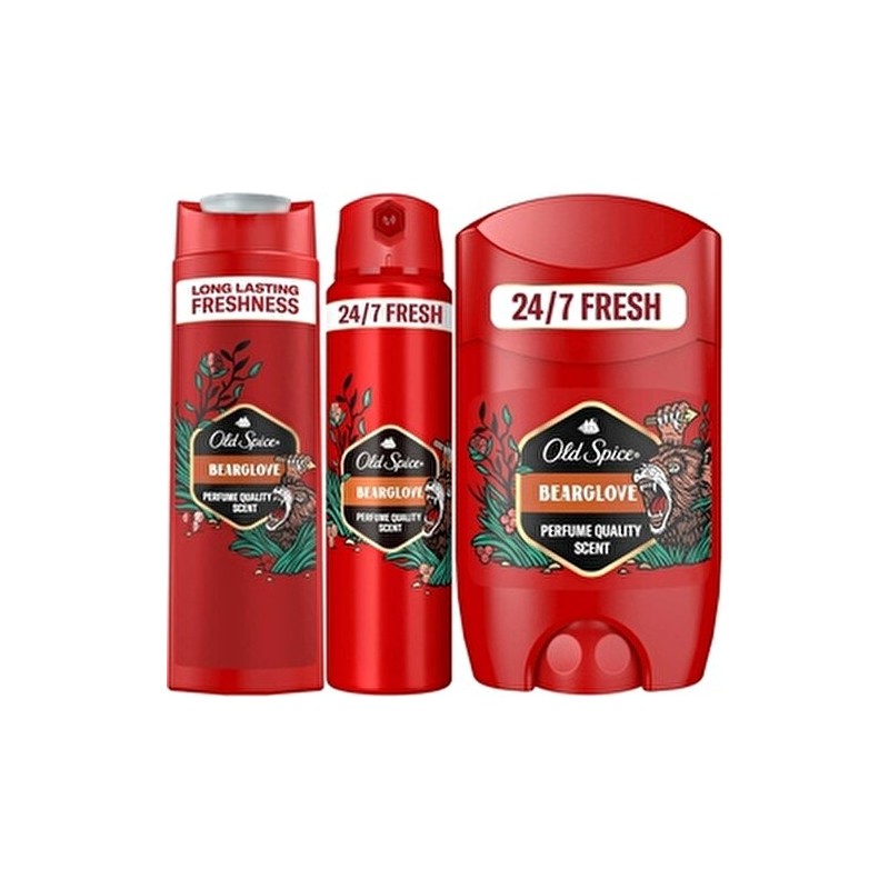 Old Spice Bearglove 3'lü (Stıck+Deo+Duşjeli)