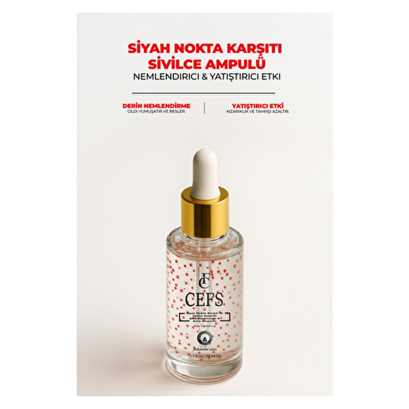 Cefs Akne & Sivilce Karşıtı Siyah Nokta Ampul Serum Cilt Bakım Serumu 50 ml