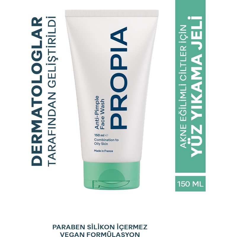 Propia Karma Yağlı Akne Eğilimli Cilt için Sivilce Siyah Nokta Karşıtı Arındırıcı Yüz Temizleme Jeli 150ml