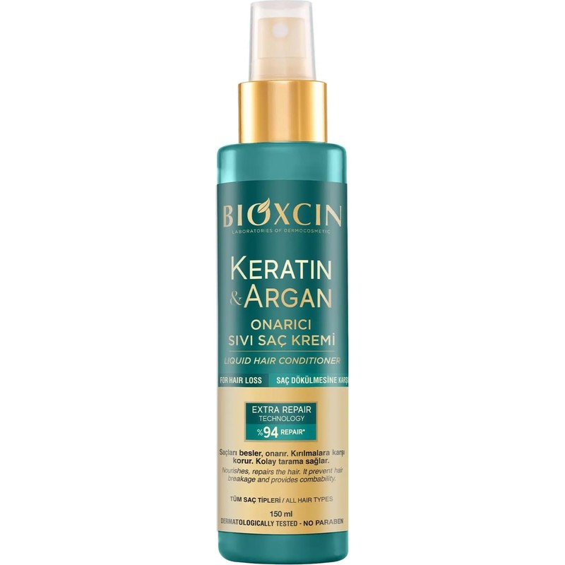 Bioxcin Keratin & Argan Onarıcı Sıvı Saç Bakım Kremi 150 ml Yıpranmış ve Hasar Görmüş Saçlar