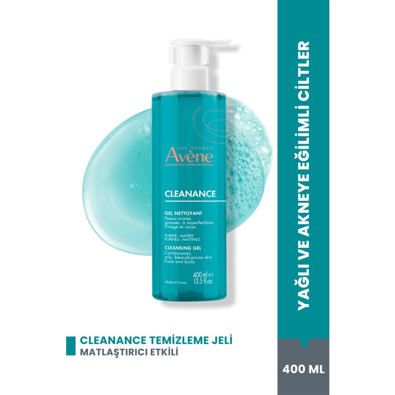Avene Cleanance Yağlı ve Akneye Eğilimli Ciltler için Matlaştırıcı Yüz Temizleme Jeli 400 ml