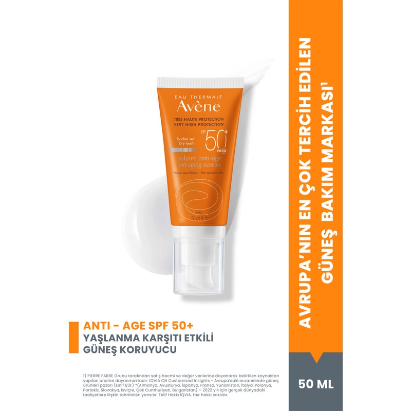 Avene Solaire Anti-Age SPF 50+ Yaşlanma Karşıtı Hassas Ciltler İçin Güneş Kremi 50 ml