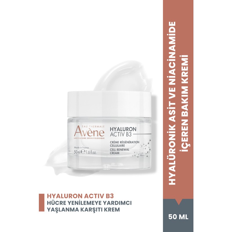 Avene Hyaluron Activ B3 Hyaluronik Asit ve Niasinamid Krem Hücre Yenilenmesine Yardımcı Krem 50 ml