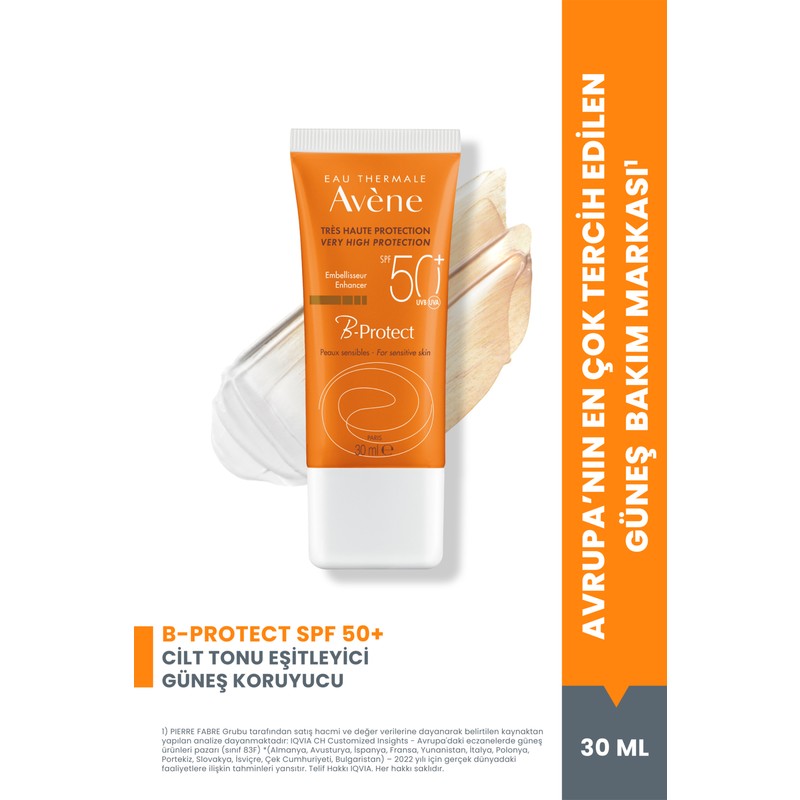Avene B-Protect SPF 50+ Ton Eşitleyici Güneş Kremi Cilt Tonuna Uyumlu Renkli Yüz Güneş Kremi 30 ml