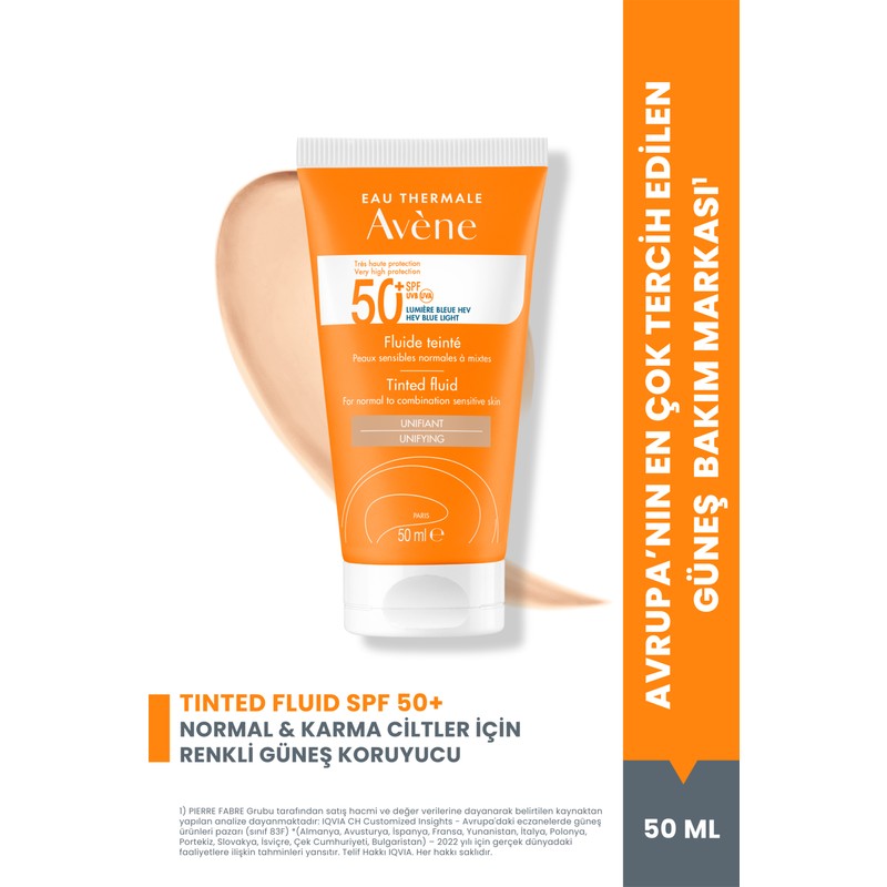 Avene Renkli Güneş Kremi 50 ml SPF50+ Kuru Ciltler İçin Hafif Dokulu Yüz Koruyucu